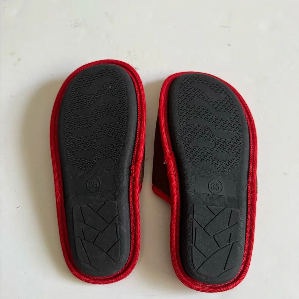 Tintin Brown & Red Women Slip-On Slippers women size 35